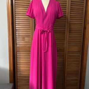 Lulu's Fuchsia Maxi Dress with Belt